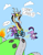 Size: 698x900 | Tagged: safe, artist:mickeymonster, imported from derpibooru, discord, screwball, twilight sparkle, happy wheels, irresponsible dad, land mine, landmine, pewdiepie, timmy