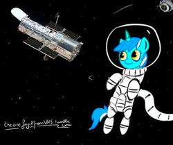 Size: 500x417 | Tagged: safe, artist:theoneforgedfromvhs, imported from derpibooru, lyra heartstrings, astronaut, space