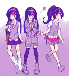 Size: 2100x2300 | Tagged: safe, artist:applestems, imported from derpibooru, twilight sparkle, human, clothes, high res, humanized, skirt, winter outfit