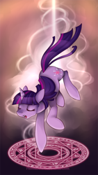 Size: 500x888 | Tagged: safe, artist:pheebadohdoh, imported from derpibooru, twilight sparkle, magic, magic circle