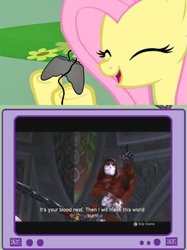 Size: 563x752 | Tagged: safe, imported from derpibooru, fluttershy, pegasus, pony, exploitable meme, fable, female, gamershy, jack of blades, mare, meme, tv meme