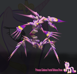 Size: 3800x3663 | Tagged: safe, artist:metadragonart, imported from derpibooru, princess cadance, duo, fractal, high res, wat