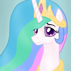 Size: 900x900 | Tagged: safe, artist:arrkhal, imported from derpibooru, princess celestia, pony, bust, colored pupils, female, portrait, solo