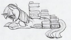 Size: 3182x1776 | Tagged: safe, artist:thesolitarysandpiper, imported from derpibooru, twilight sparkle, book, sketch