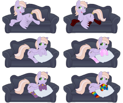 Size: 6000x5000 | Tagged: safe, artist:kitsukitsune, artist:stinkehund, imported from derpibooru, oc, oc only, oc:lavender, pegasus, pony, absurd resolution, clothes, couch, male, rainbow socks, socks, solo, striped socks, tail wrap