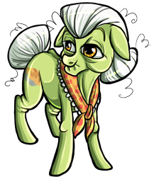 Size: 433x500 | Tagged: safe, artist:fatehound, imported from derpibooru, granny smith, pony, elderly, female, mare, simple background, smiling, solo