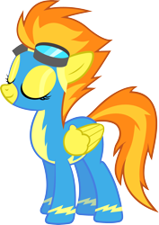 Size: 2950x4169 | Tagged: safe, artist:baumkuchenpony, imported from derpibooru, spitfire, pegasus, pony, .svg available, clothes, eyes closed, female, goggles, mare, show accurate, simple background, solo, transparent background, uniform, vector, wonderbolts, wonderbolts uniform