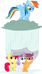 Size: 3612x6352 | Tagged: safe, artist:baumkuchenpony, imported from derpibooru, apple bloom, rainbow dash, scootaloo, sweetie belle, ponyville confidential, cutie mark crusaders, simple background, transparent background, vector