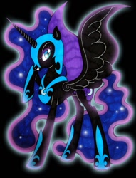 Size: 697x914 | Tagged: safe, artist:utakousami, imported from derpibooru, nightmare moon, alicorn, pony, simple background