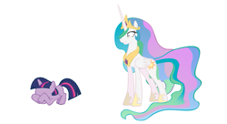 Size: 919x501 | Tagged: safe, imported from derpibooru, princess celestia, twilight sparkle, princess molestia, filly, implied foalcon, young, younger