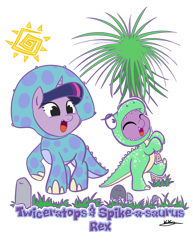 Size: 638x825 | Tagged: safe, artist:bunnimation, imported from derpibooru, spike, twilight sparkle, costume