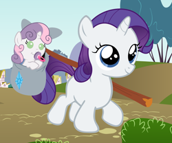 Size: 4800x4000 | Tagged: safe, artist:beavernator, imported from derpibooru, rarity, sweetie belle, pony, baby, baby belle, baby pony, filly, foal, pacifier