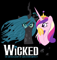 Size: 2732x2887 | Tagged: safe, artist:cluttercluster, imported from derpibooru, princess cadance, queen chrysalis, changeling, changeling queen, female, high res