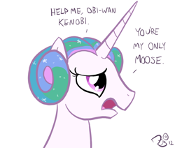 Size: 650x550 | Tagged: safe, imported from derpibooru, princess celestia, moose, crossover, princess leia, star wars