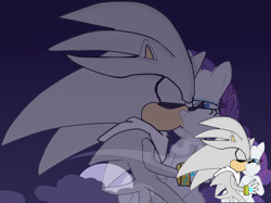 Size: 1034x773 | Tagged: safe, artist:kaiamurosesei, imported from derpibooru, rarity, crossover, crossover shipping, female, interspecies, kissing, love, male, shipping, silvarity, silver the hedgehog, sonic the hedgehog, sonic the hedgehog (series), straight