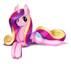 Size: 787x715 | Tagged: safe, artist:ende26, imported from derpibooru, princess cadance, pony, female, prone, simple background, solo, transparent background