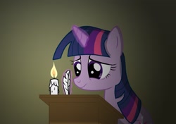 Size: 1920x1348 | Tagged: safe, artist:bcrich40, imported from derpibooru, twilight sparkle, candle, quill