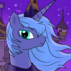 Size: 900x900 | Tagged: safe, artist:sirpsycho01, imported from derpibooru, princess luna, pony, female, s1 luna, solo, windswept mane