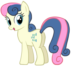 Size: 1200x1148 | Tagged: safe, artist:tritebristle, imported from derpibooru, bon bon, sweetie drops, earth pony, pony, bon butt, butt, cutie mark, female, hooves, mare, open mouth, plot, simple background, solo, transparent background, vector