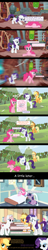 Size: 1024x5333 | Tagged: safe, artist:decoherence, imported from derpibooru, applejack, nurse redheart, pinkie pie, rarity, twilight sparkle, earth pony, pony, unicorn, comic, crying, dem feels, no fourth wall, ocular gushers, wat