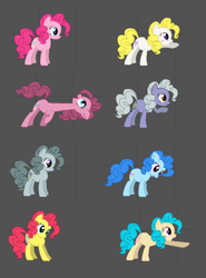 Size: 548x741 | Tagged: safe, imported from derpibooru, blueberry pie, fiesta flair, limestone pie, marble pie, pinkie pie, surprise, earth pony, fighting is magic, adoraprise, alternate clothes, alternate costumes, cute, cuteamena, diapinkes, female, fiestabetes, g1, g1 to g4, g3, g3 to g4, g4, generation leap, limabetes, marblebetes, mare, palette swap, pinkamena diane pie, wip