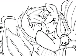 Size: 1280x940 | Tagged: safe, artist:sweethd, imported from derpibooru, applejack, rainbow dash, earth pony, pegasus, pony, appledash, duo, female, kiss on the lips, kissing, lesbian, mare, piercing, shipping