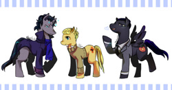 Size: 900x473 | Tagged: safe, artist:angla8011, imported from derpibooru, bbc sherlock, james moriarty, john watson, ponified, sherlock holmes