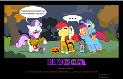 Size: 3594x2295 | Tagged: safe, artist:geekscomeoutatnight, imported from derpibooru, apple bloom, scootaloo, sweetie belle, earth pony, pegasus, pony, unicorn, adolf hitler, bruce lee, clothes, female, filly, halloween, high res, kill bill, nazi