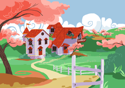 Size: 1100x776 | Tagged: safe, artist:roseyposeyprissypony, imported from derpibooru, house, scenery