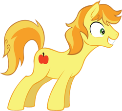 Size: 900x822 | Tagged: safe, imported from derpibooru, braeburn, earth pony, pony, male, simple background, smiling, solo, stallion, transparent background, vector