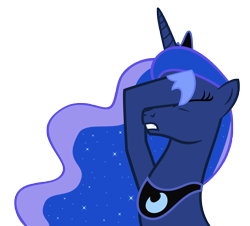 Size: 6000x5412 | Tagged: safe, artist:3luk, imported from derpibooru, princess luna, pony, absurd resolution, facehoof, female, simple background, solo, transparent background, vector