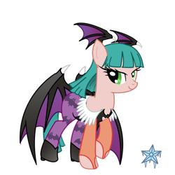 Size: 900x900 | Tagged: safe, artist:shiver-star, imported from derpibooru, darkstalkers, morrigan aensland, ponified