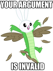 Size: 900x1200 | Tagged: safe, artist:itsjustred, imported from derpibooru, angel bunny, gummy, owlowiscious, may the best pet win, allpet, fusion, image macro, simple background, transparent background, vector, we have become one, your argument is invalid