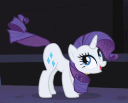 Size: 503x407 | Tagged: safe, imported from derpibooru, screencap, rarity, pony, unicorn, friendship is magic, animated, ass up, butt shake, castle of the royal pony sisters, cute, female, grin, looking back, mare, open mouth, plot, rarara, raribetes, smiling, solo, tail, tail twirl, tail wag, tail whip, talking, twerking