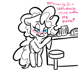 Size: 500x500 | Tagged: safe, artist:mt, imported from derpibooru, pinkie pie, blushing, drunk, drunkie pie