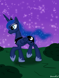 Size: 1536x2048 | Tagged: safe, artist:groovebird, imported from derpibooru, princess luna, pony, female, night, shoes, solo