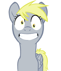 Size: 587x678 | Tagged: safe, artist:blackfeathr, imported from derpibooru, derpy hooves, pegasus, pony, female, grin, mare, solo