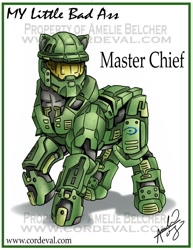 Size: 600x776 | Tagged: safe, artist:amelie-ami-chan, imported from derpibooru, crossover, halo (series), master chief, ponified, spartan