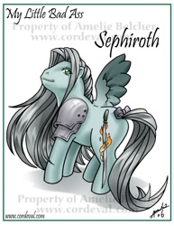 Size: 600x776 | Tagged: safe, artist:amelie-ami-chan, imported from derpibooru, final fantasy, g1, ponified, sephiroth