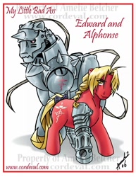 Size: 600x776 | Tagged: safe, artist:amelie-ami-chan, imported from derpibooru, alphonse elric, edward elric, fullmetal alchemist, ponified