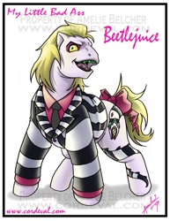 Size: 600x776 | Tagged: safe, artist:amelie-ami-chan, imported from derpibooru, beetlejuice, ponified, tim burton