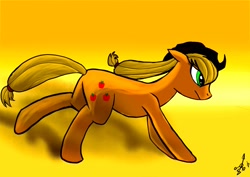 Size: 1964x1389 | Tagged: safe, artist:fimoman, imported from derpibooru, applejack, pony, female, running, solo