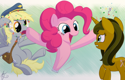 Size: 1024x658 | Tagged: safe, artist:pirill, imported from derpibooru, derpy hooves, pinkie pie, oc, pony, letter