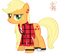 Size: 2180x1928 | Tagged: safe, artist:pa0oliitahw, imported from derpibooru, applejack, '90s, alternate hairstyle, loose hair