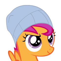 Size: 6000x6000 | Tagged: safe, artist:fluffytuli, imported from derpibooru, scootaloo, absurd resolution, hat, simple background, transparent background, vector