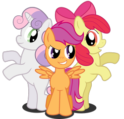 Size: 1432x1380 | Tagged: safe, artist:kalas17, imported from derpibooru, apple bloom, scootaloo, sweetie belle, pony, cutie mark crusaders, trio