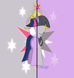Size: 6599x7000 | Tagged: safe, artist:discorded, imported from derpibooru, twilight sparkle, pony, unicorn, absurd resolution, crying, discorded, discorded twilight, show accurate, solo, two sides