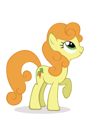 Size: 2386x3246 | Tagged: safe, artist:kna, imported from derpibooru, carrot top, golden harvest, earth pony, pony, background pony, cute, female, high res, looking up, mare, raised hoof, simple background, solo, transparent background, vector