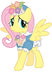 Size: 2200x3000 | Tagged: safe, artist:mihaaaa, imported from derpibooru, fluttershy, pegasus, pony, green isn't your color, clothes, dress, female, hat, high res, simple background, solo, transparent background, vector