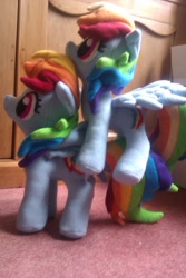 Size: 605x907 | Tagged: safe, artist:arualsti, imported from derpibooru, rainbow dash, irl, photo, plushie